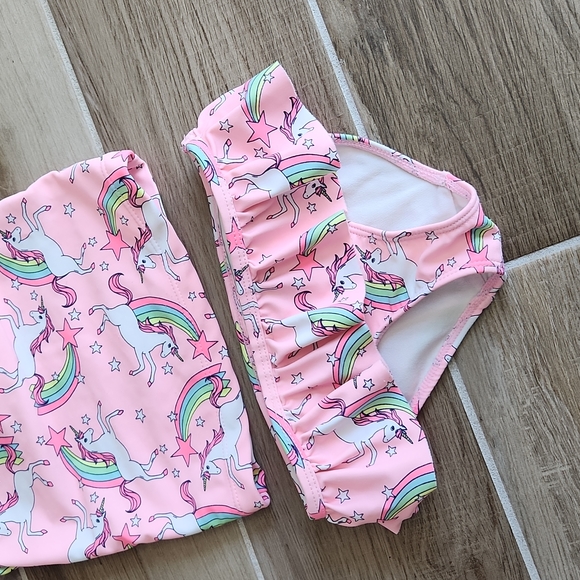 Carter's Pink Unicorn Two-Piece Swimsuit - Picture 3 of 5